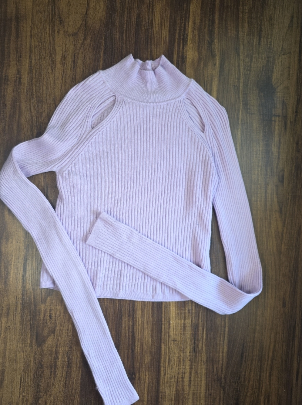 Urban Outfitters Pastel Lavender Ribbed Long Sleeve Top